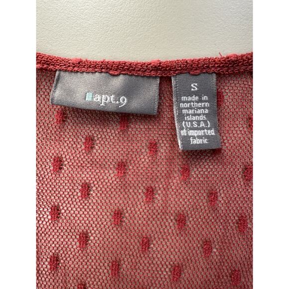 VTG Y2K Sheer Babydoll Top Womens S Red Embroidered Trim Mesh 90s Fairy Grunge - Picture 4 of 12